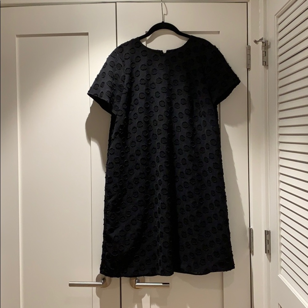 Ann Taylor black polka dot textured short dress